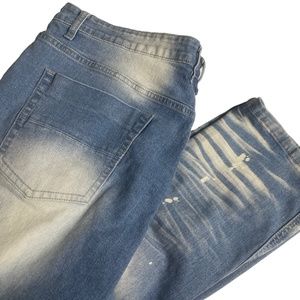 Create 2MRW 42‎ x 34 Destroyed Jeans Men's Pockets Denim